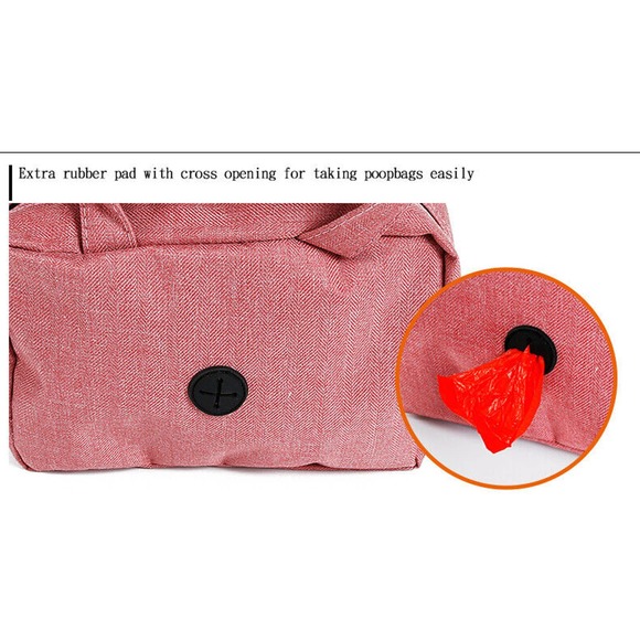 Dog Purse Leash Bag with Poop Bag Dispenser Front Pocket and Center Zipper BLACK - Picture 9 of 11